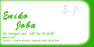 eniko joba business card